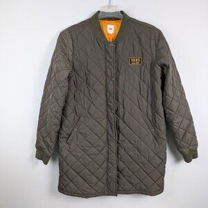 Vans Boom Boom II quilted long jacket - army/olive green Large